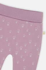 Organic Cotton Evolutive Pants Purple Floral Print