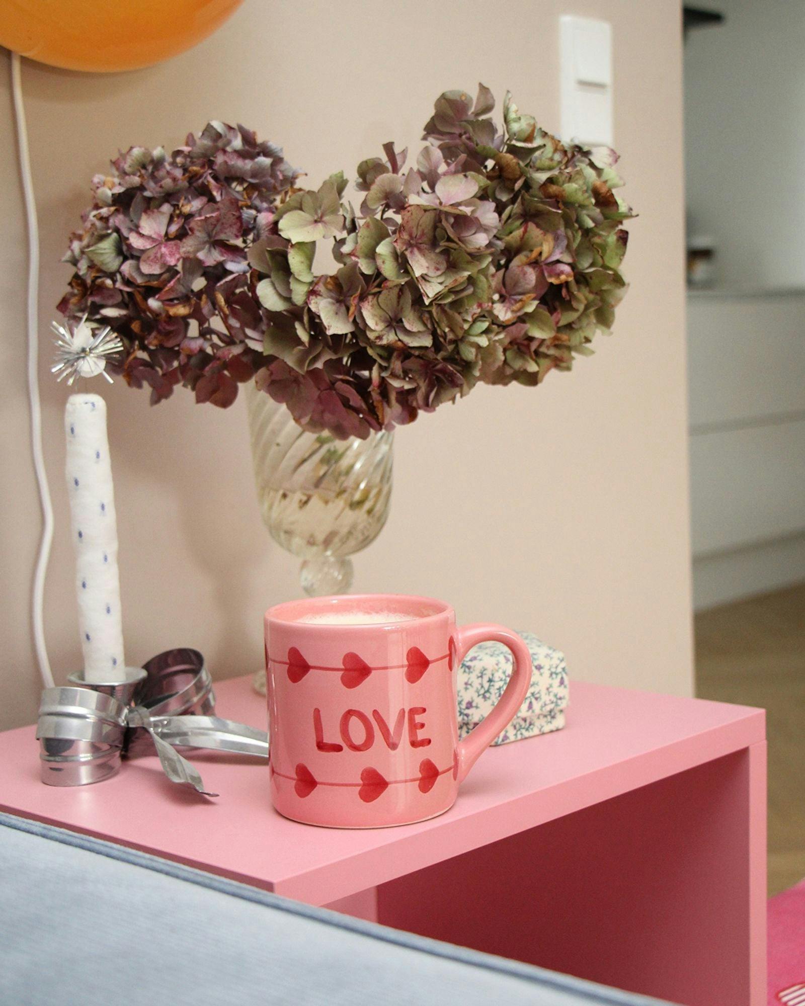 Ceramic Mug with Hand Painted Love - 14.2 oz
