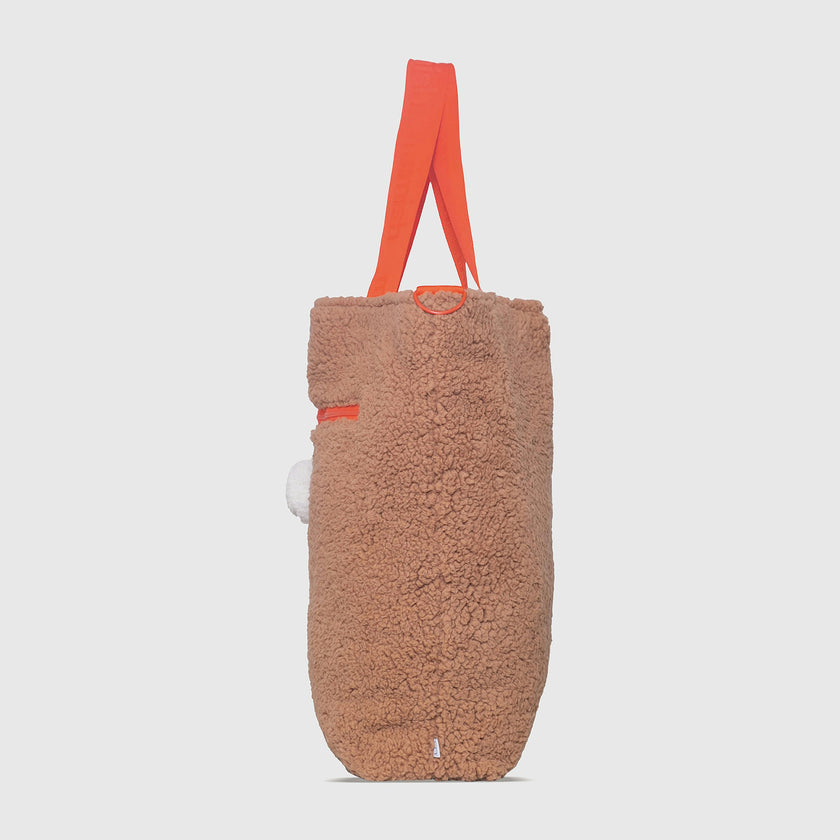 Snuggle Tote XL – The Oversized Sherpa Tote Bag for Sleepovers, Curry