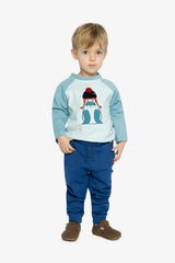 Long Sleeve Raglan Organic Cotton T-Shirt Very Pale Turquoise