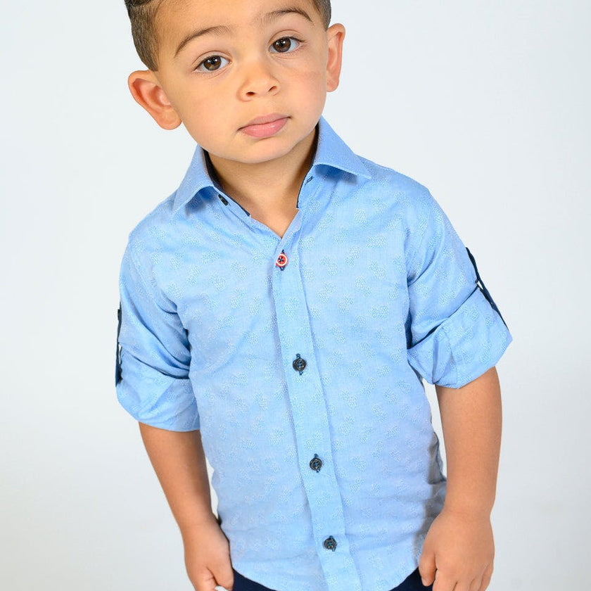 Blue Pineapple Dress Shirt