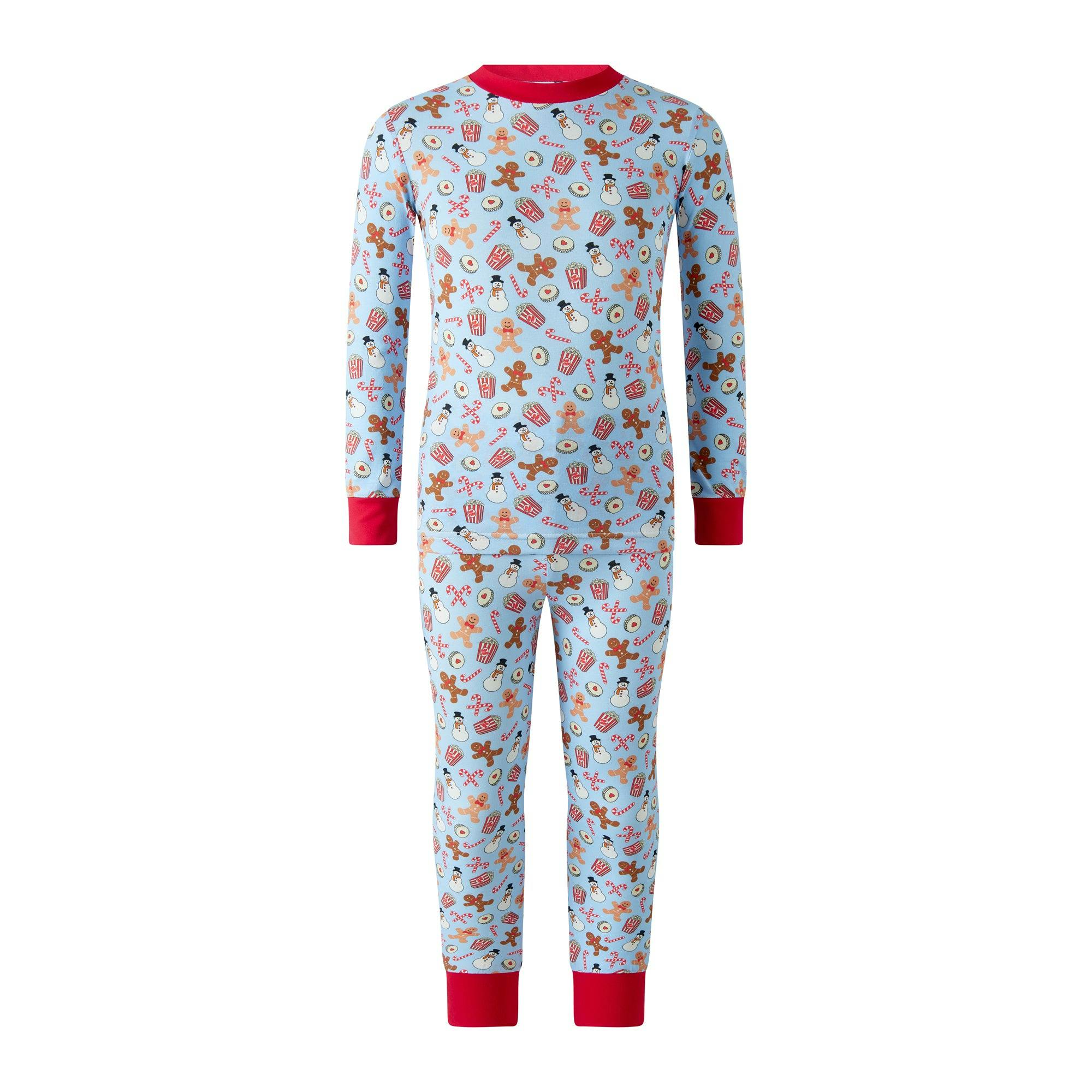 Blue Gingerbread Jersey Pajamas