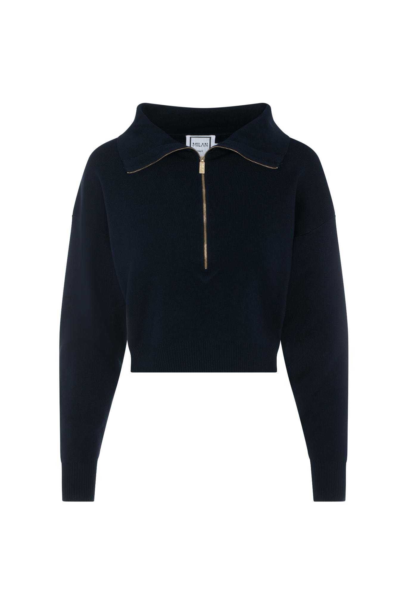 Cropped Dolman Zip Sweater