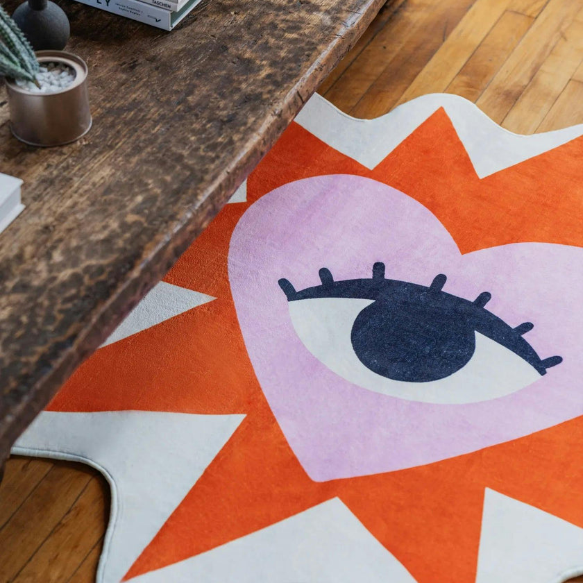 Heart Eye Rug by Megan Roy
