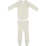 Diamond Knit Shoulder Snap Long Sleeve Sweater & Pant 2-Piece 2-Piece Set