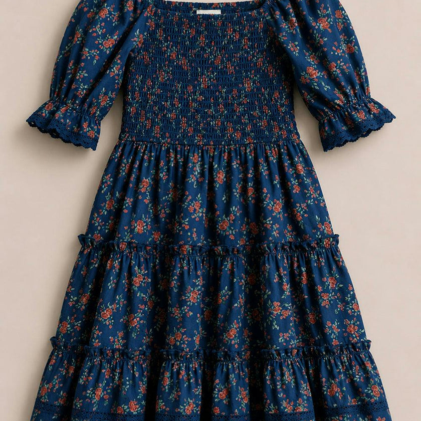 Mini Madeline Dress in Midnight Vibrant Chintz