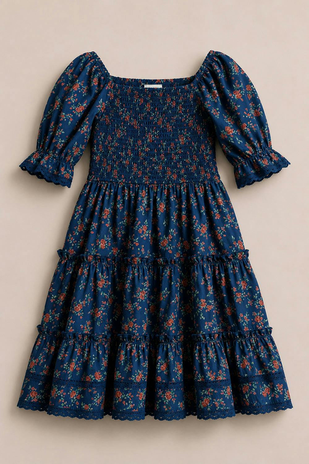 Mini Madeline Dress in Midnight Vibrant Chintz