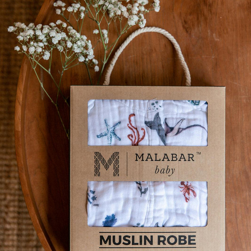 Certified Organic Muslin Reversible Bath Robe