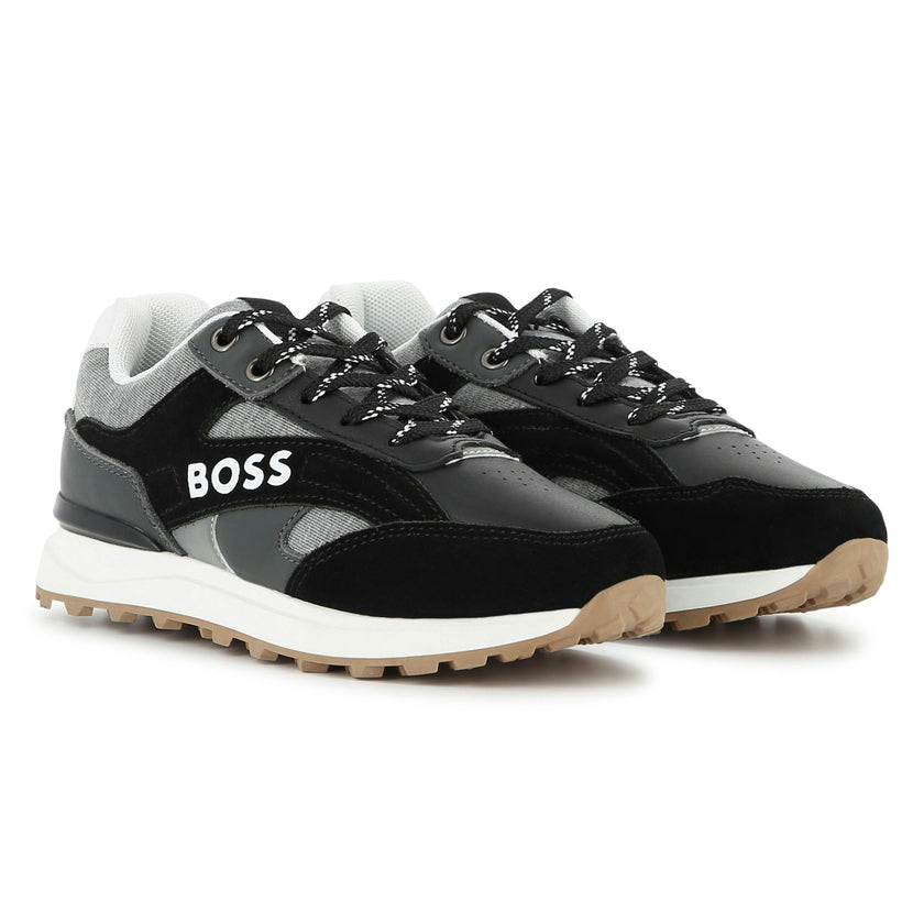 Black Branded Athletic Sneakers