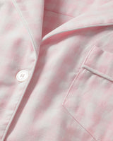 Women's Twill Pajama Short Set in Pink Gingham