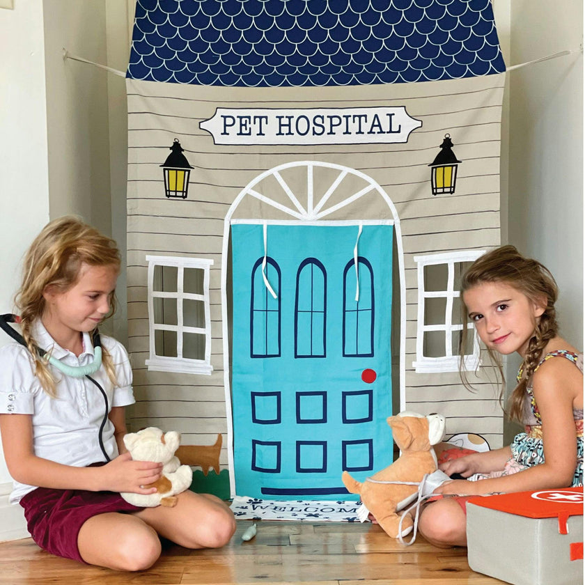Pet Hospital Doorway Tent with Play Accessories