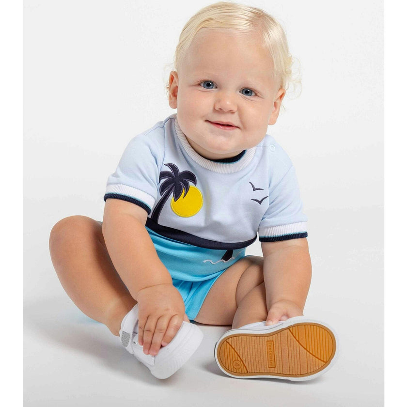 Knit Shortall With Ocean Scene