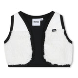 Kids Black Polka Dot Baby Romper and Vest Set