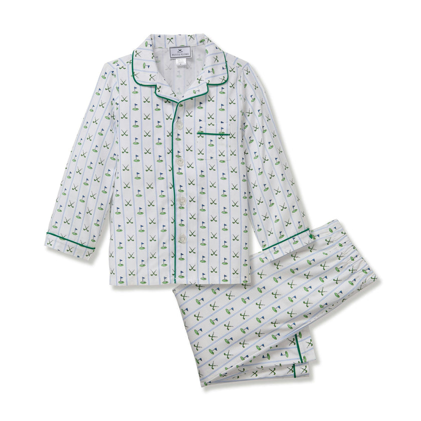 Kid's Twill Pajama Set in Fairway Stripe