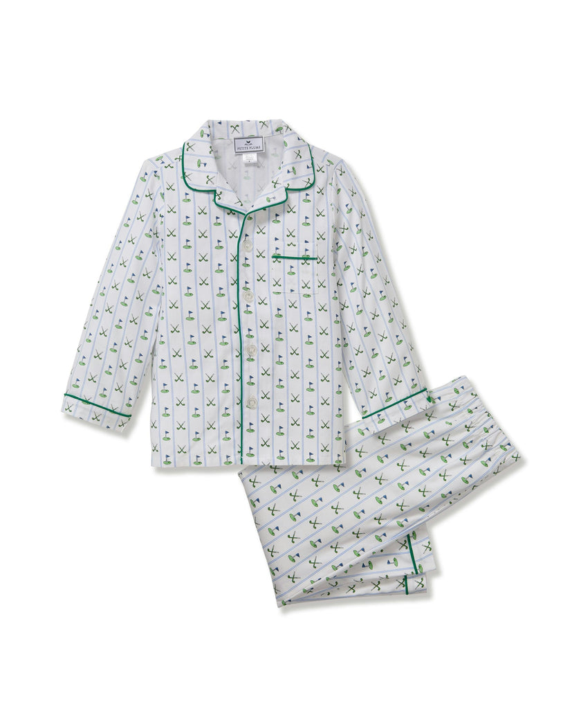 Kid's Twill Pajama Set in Fairway Stripe