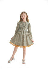 Green Floral Layered Dress