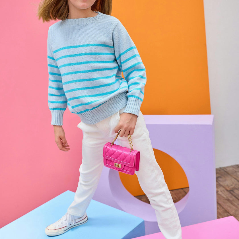 Striped Sweater - Aqua