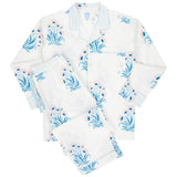 Men's Nathan Turner Hillhouse Long PJ Set - Blue Pink Organic Cotton Poplin