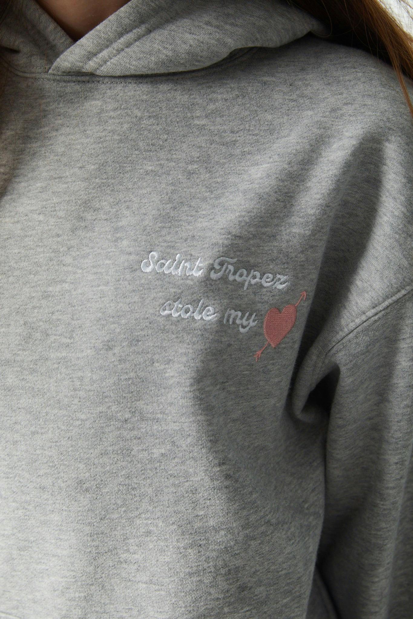 Lea Heather Grey French Terry Oversized Hoodie - Stole My Heart