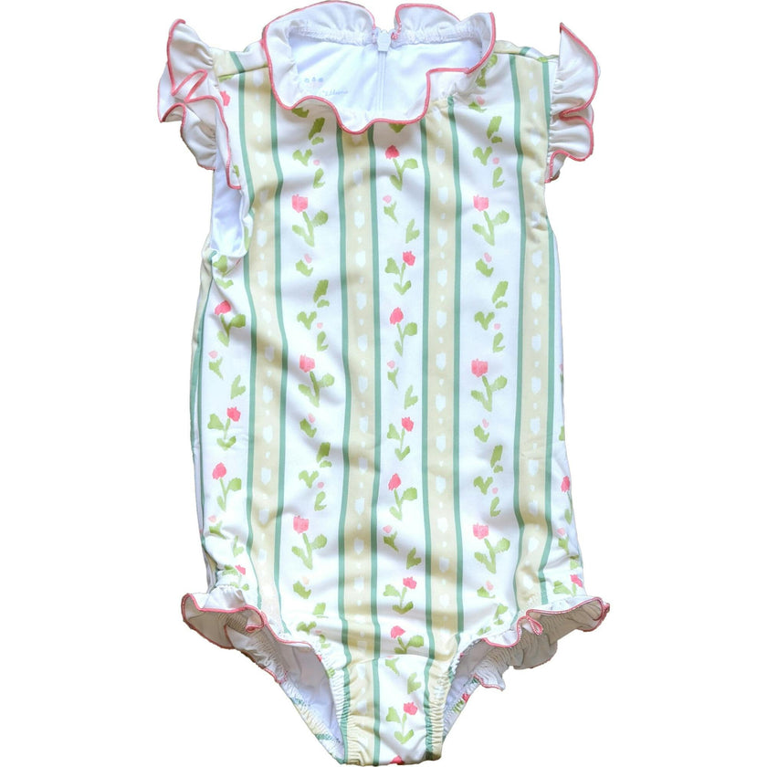 Bingley Suit in Vivian Stripe In Daffodil