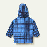 Recycled Polyester Blue Grid Lightweight Puffer