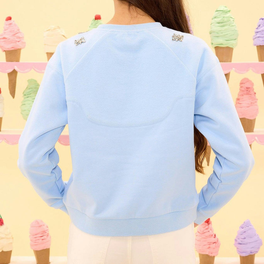 Casey Crewneck Sweatshirt in Light Blue