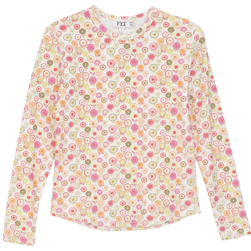 Top With Circle Flower Print