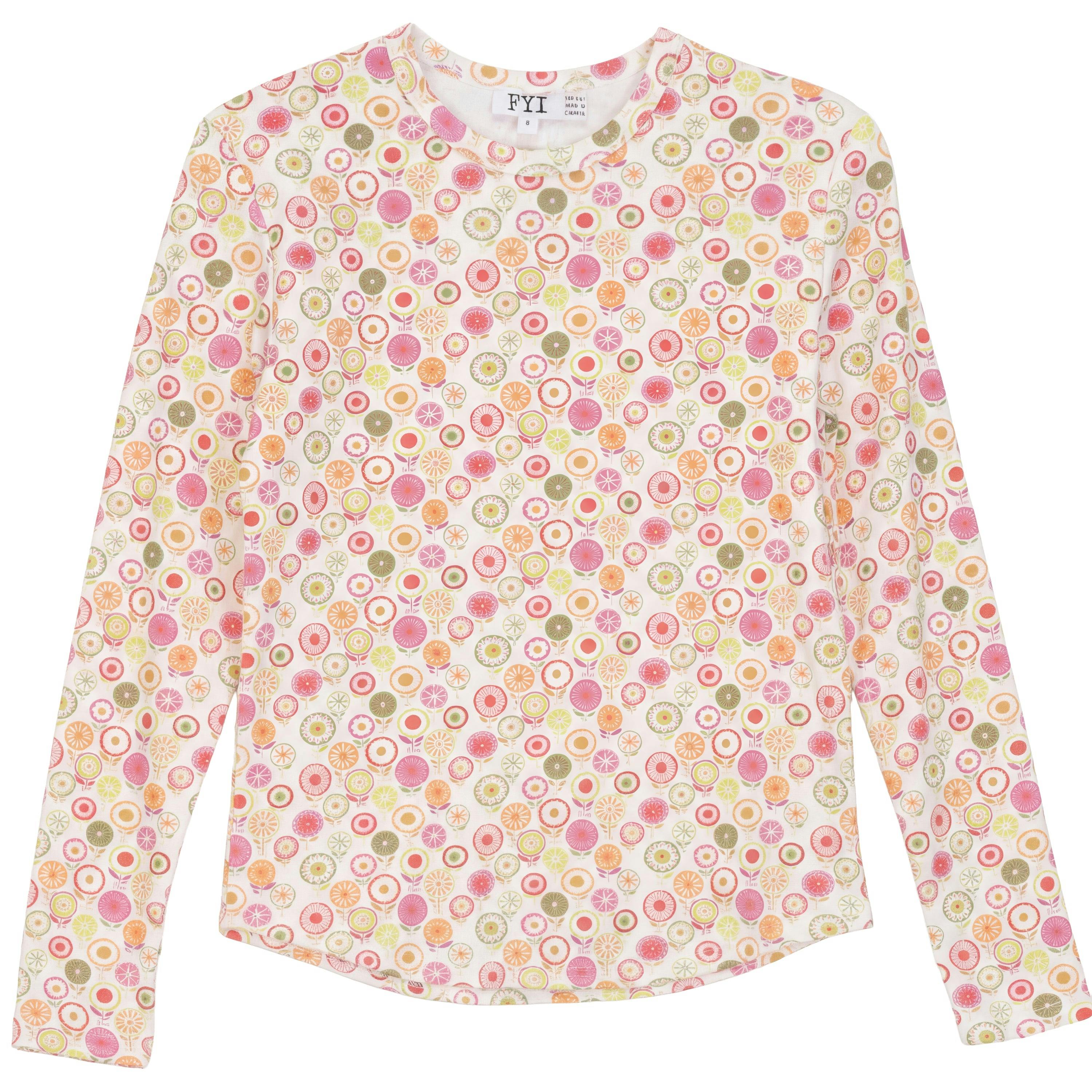 Top With Circle Flower Print