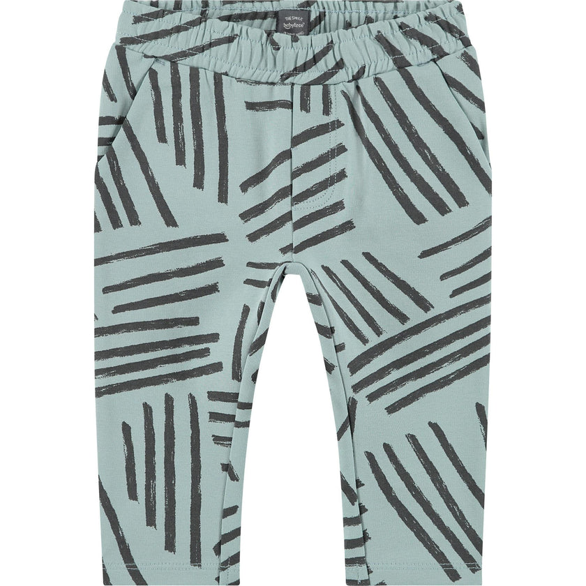 Crew Neck Abstract Stripe Graphic Sweatpants