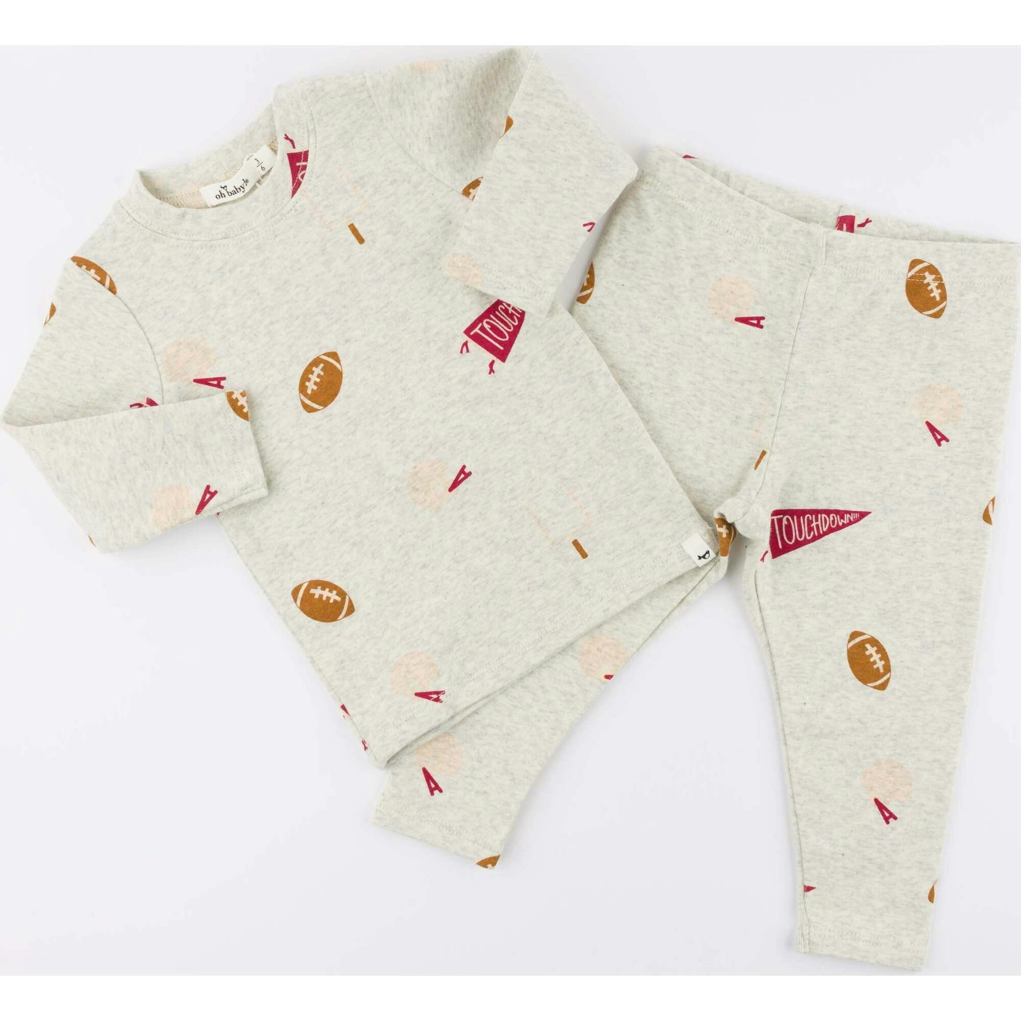 Football Print L/S 2pc Set