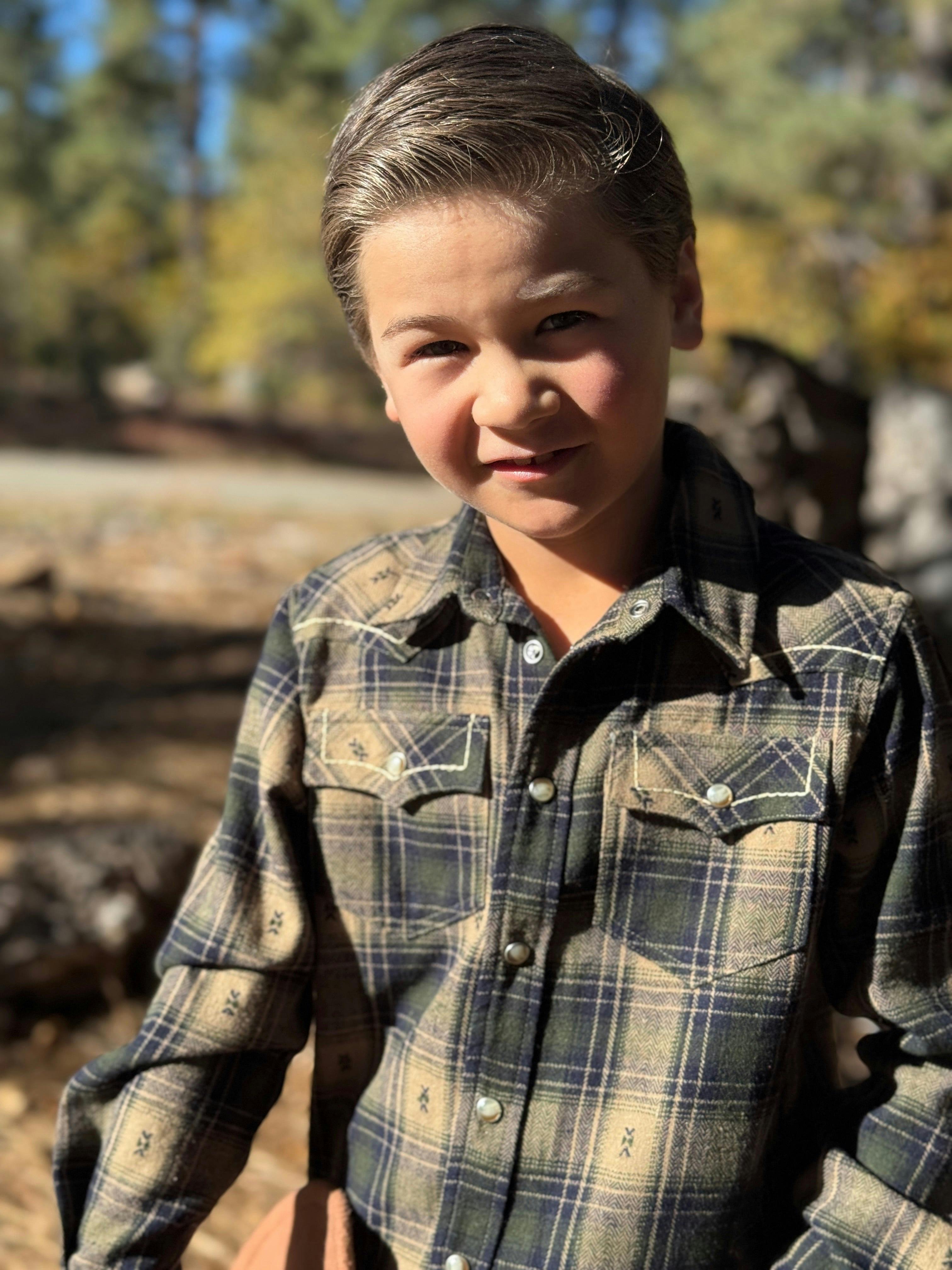 HOWDY Western Black/Brown dobby WOVEN SHIRT
