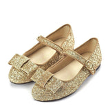 Ellen Minimalistic Bow Glitter Mary Janes