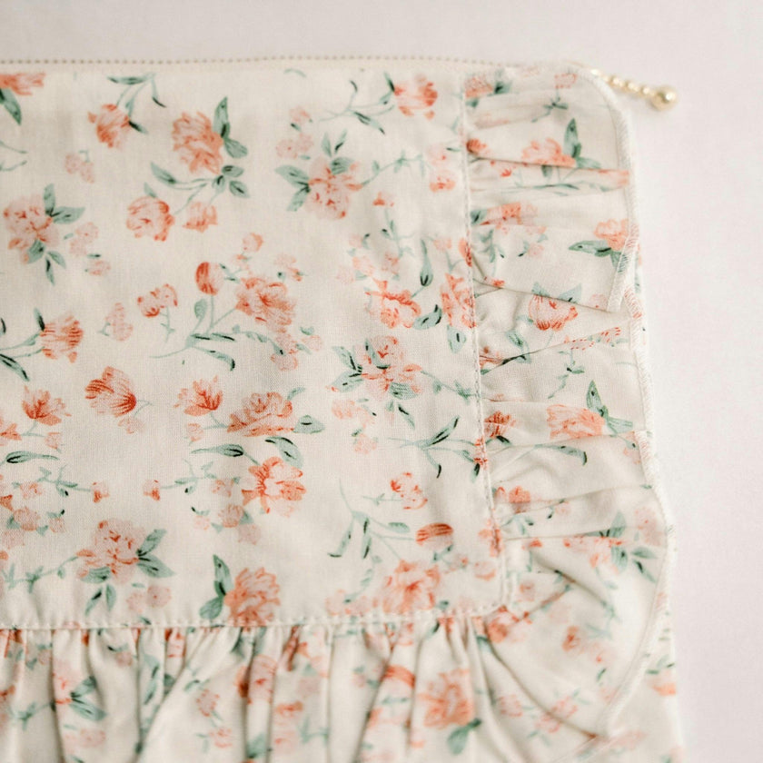 Sorrento Bloom Timeless Floral Ruffle Zipper Pouch
