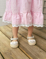 Daisies Tan Lurex Linen Espadrille First Kick