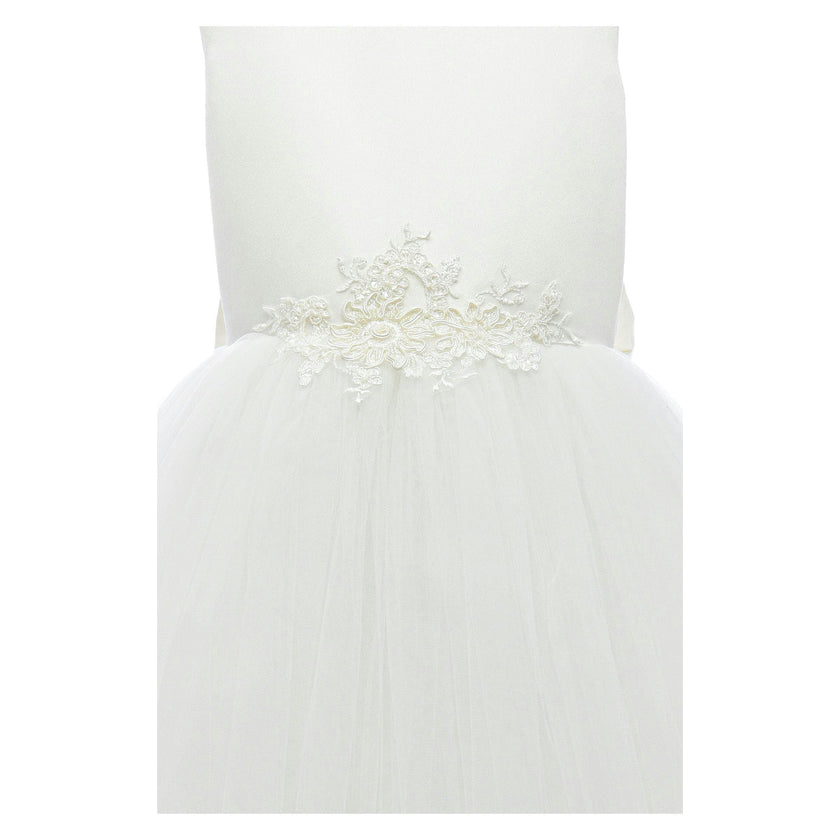White Hermione Embroidered Cape Dress
