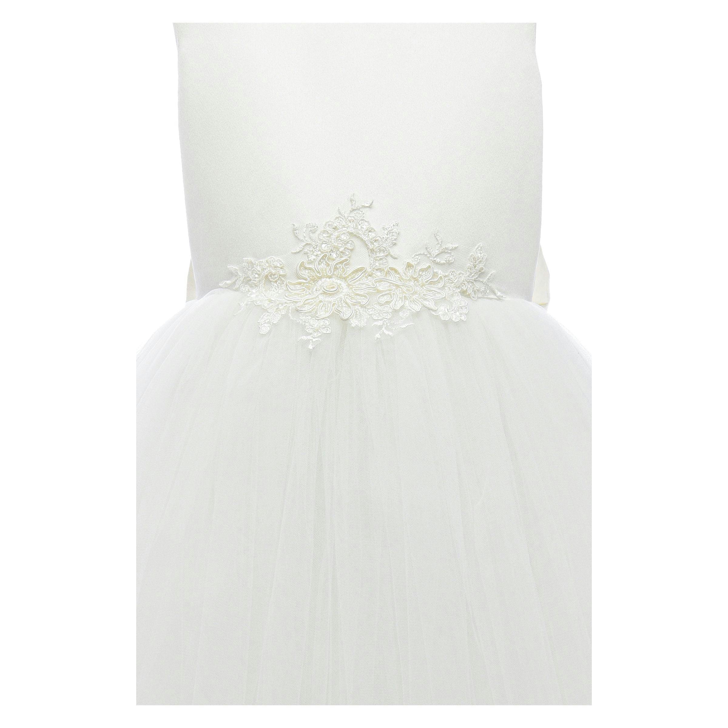 White Hermione Embroidered Cape Dress