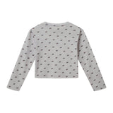 Tween (7-16) Girls Pointelle Pajama Set | Tiny Bows - Grey