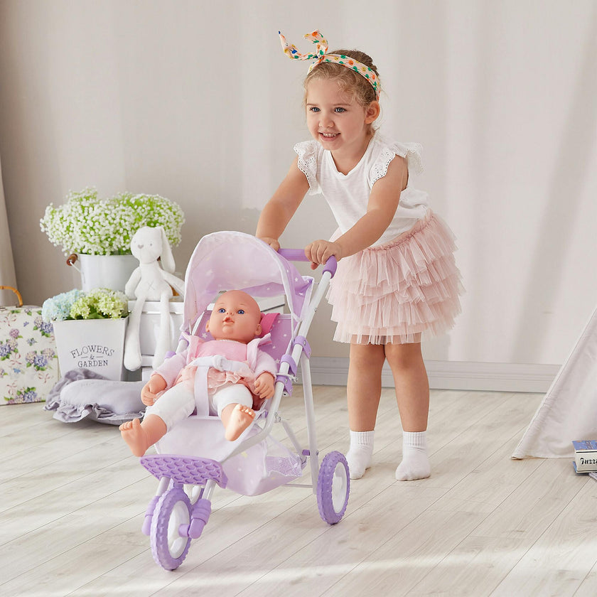 Olivia's Little World Baby Doll Jogging Stroller Purple / Stars