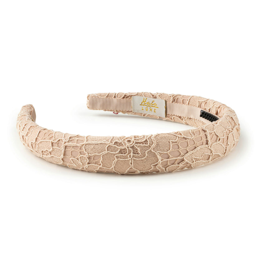 Halo Luxe Evelina Lace Headband -  Beige