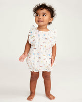 Baby's Twill Ruffled Romper in Summer Nostalgia