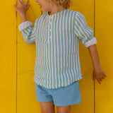 boys le marin blue ultra-soft twill shorts