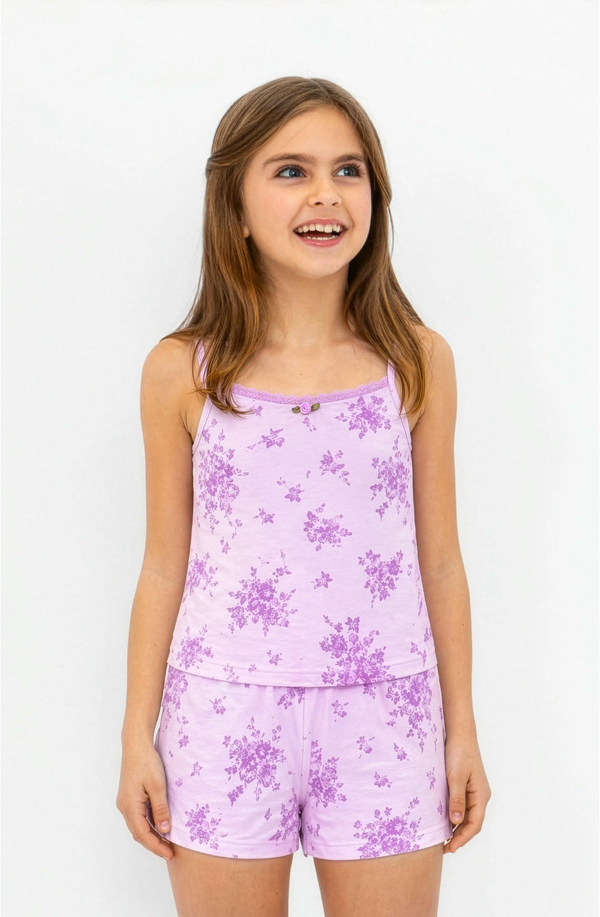 Orchid Floral Print Cami Jersey Set