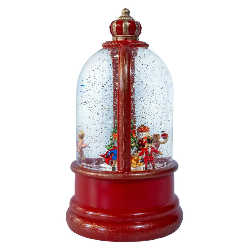 Kurt Adler 9-Inch Battery Operated LED Nutcracker Suite & Christmas Tree With Swirling Glitter Water Dome