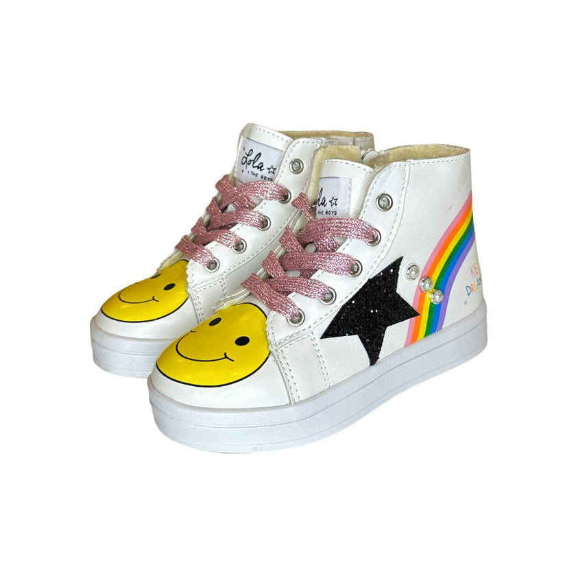 Rainbow Smiley Hi Top Sneaker