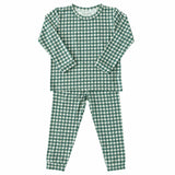 Toddler Pajama Set in Micro Gingham Pine