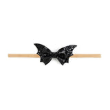 Glitter Bat Halloween Bow Baby Headband