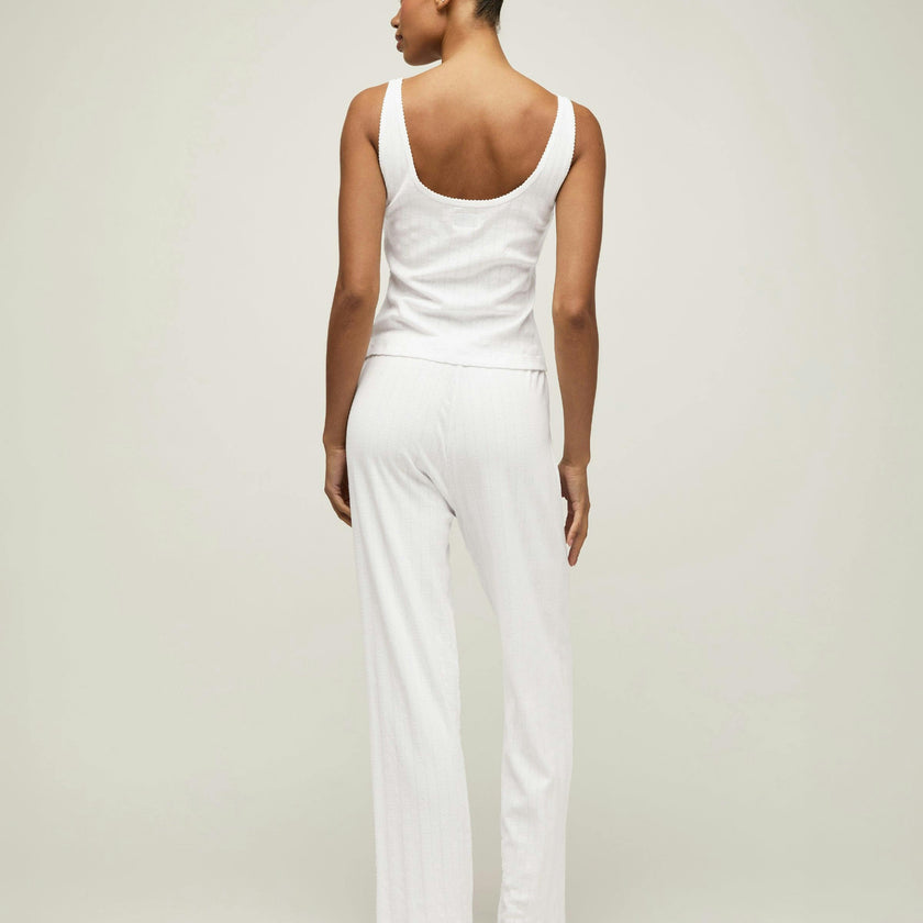 Women's Pointelle Tank in White