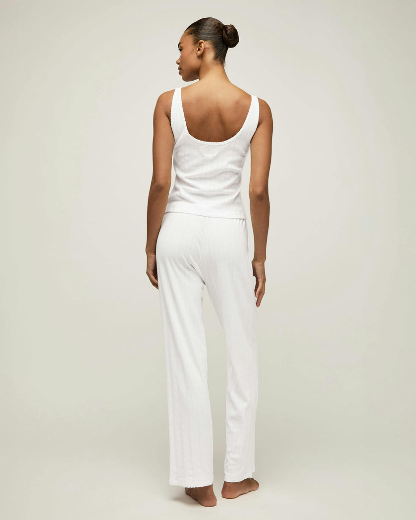 Women's Pointelle Tank in White