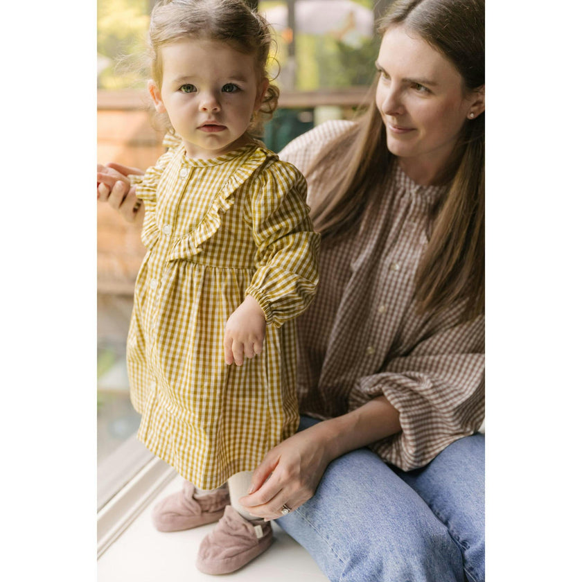 Dijon Gingham Dress, Yellow