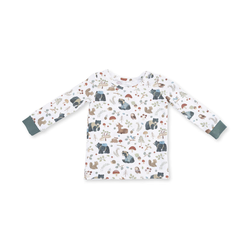 Southern Woodland Animals Green - Long Sleeve Loungewear Set